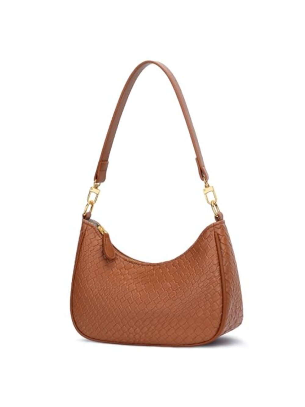 PU Woven Leather Hobo Shoulder Bag with Chain Strap